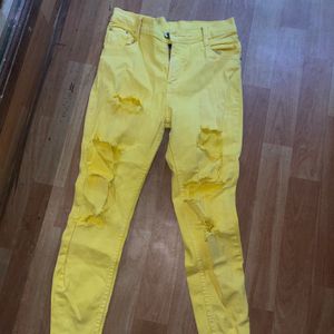 Ripped Yellow Jeans, No Refund / Return