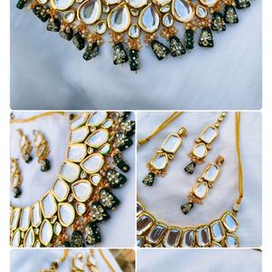 Green Heavy Kundan Jewellery