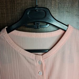 URBANIC Pink Ribbed Top