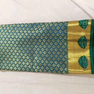 New Pattu Saree With Aari Work Blouse Without Falls