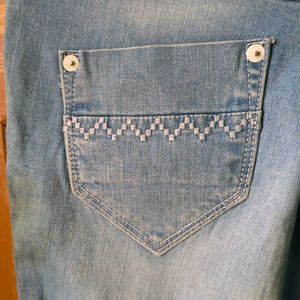 Denim Chapri Ripped Design