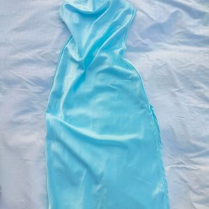 Blue Satin Dress