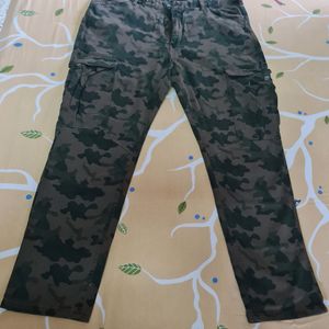 Flying Machine Men Olive Mid Rise Camouflage Pant