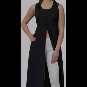 Asthetic Black Frontslit Kurta/Top (Women)