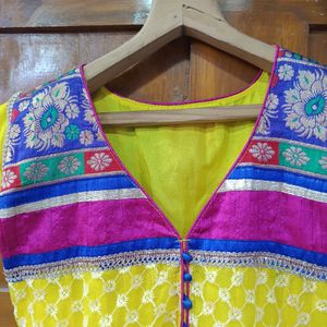 Pretty Yellow Anarkali Dress