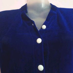 Royal Blue Velvet Kurta(S)