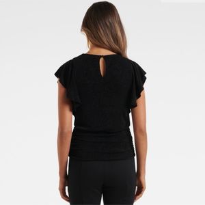 Forever New GEORGIAGLITTER FLUTTERSLEEVE TOP