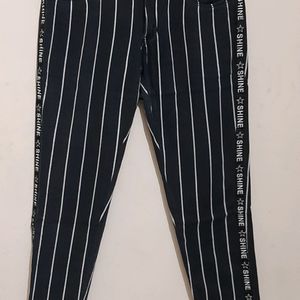 Slim Fit Striped Trousers For Women