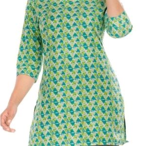 Green Triangle Print Short Kurti