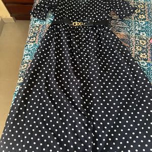 A Easy Go Black Polka Comfortable Dress