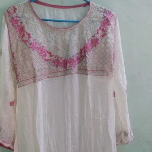 Long Kurti Set With Dupatta And Shrug