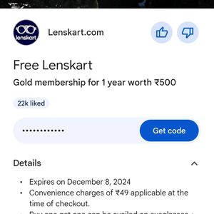 lenskart 1 Year Membership