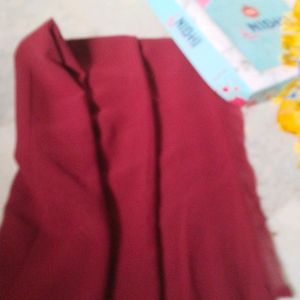 Pure Georgette Sarees Maroon At 600 Rs Only