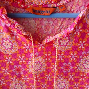 Rangriti Pink Floral Printed Tunic Women