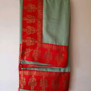 Parrot Green Saree