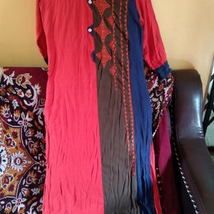 RED ELEGANT KURTI FOR WOMEN