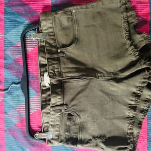 Olive Green Denim Shorts By H&m