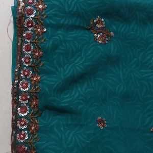 Good looking Sea Green Georgette Saree