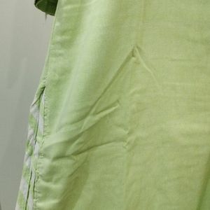 Green Kurta with Striped Bottom