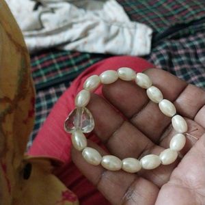 Heart Crystal Pearl Bracelet