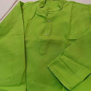 Neon Green Cotton Kurta / Unisex.