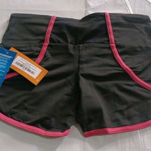 Black PIYO Spandex Stretch Booty Workout Shorts