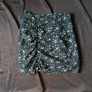 Black Flower Printed Skirt