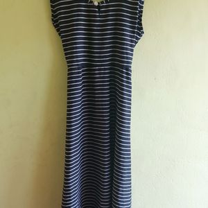 Striped Dress With Side Elastic Waist