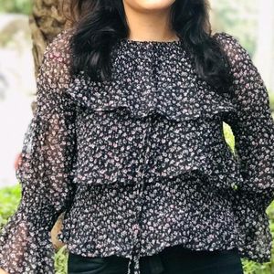 Black Polka Dot Top Classy