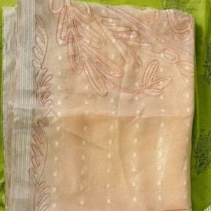 Saree With Nude Colour