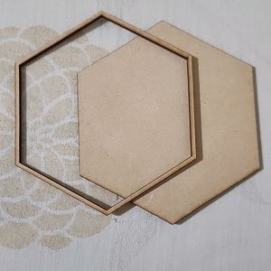 Set Of 8 Hexagon With Ring MDF Board