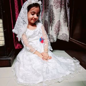 Girls'Party Wear Dress With Beautiful Hair Crown