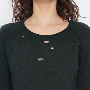 ONLY Women Green Solid Sweater