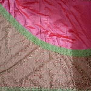 Double Colour Saree With Readymade Blouse