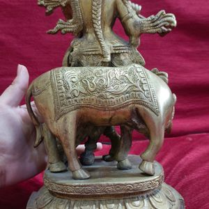 Brass Shree Krishna Idol With Cow