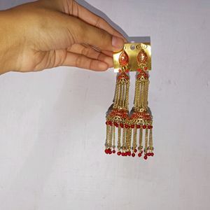 Red Vertical earrings