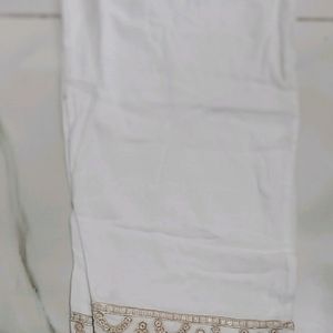 Stitched Pakistani White Suit With Dupatta