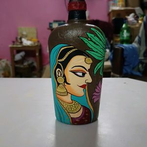 Handpainted Indian Art On Bottle