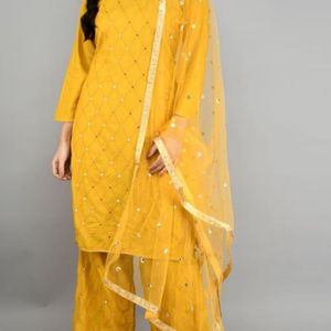 Women Viscose Rayon Kurta Palazzo Set