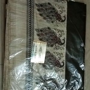 Sari Black And Golden Border