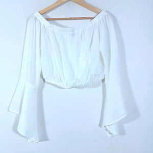 White Western Off Shoulder Top( woman's)