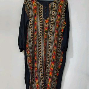 Black Printed Kurta Like New Plus Size