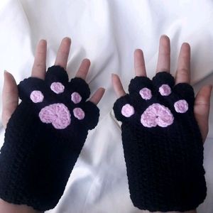 Handmade Crochet Cute Paw Hand Warmers