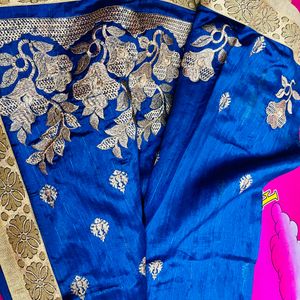 💥Price Drop Alert. Blue   Georgette Saree With Be