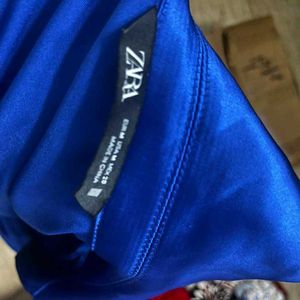 ZARA Blue Satin  Dress