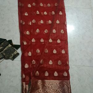 Organza Saree With Ready Boluse