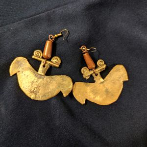 Pure Brass Dokra Statement Earrings