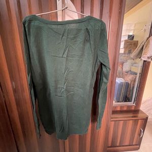 Bottle Green Color Winter Wear Top