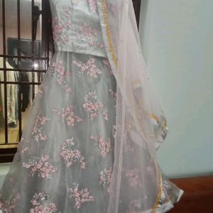 Net Lehanga Choli With Dupatta