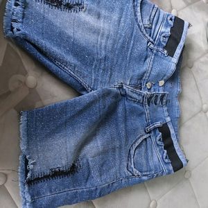 Distressed Denim Shorts For Womens